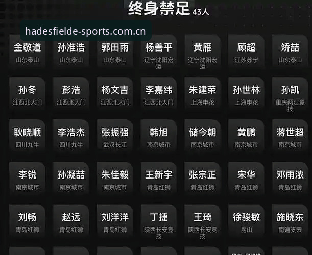 足协第三批禁足名单的产业影响深度分析：从哈德斯堡体育数据视角看中国足球治理逻辑